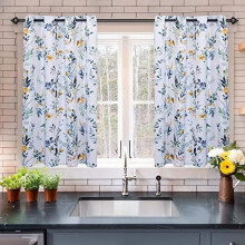 Floral Blackout Curtains 52"W x 84"L, Grommet Top, 2-Pack