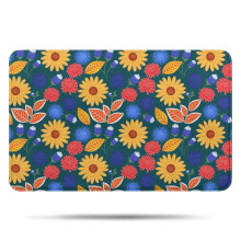 Tapete de banheiro Pioneer Flower Floral, em microfibra antiderrapante com base de borracha, macio, 43 x 69 cm (17" x 27"), ideal para