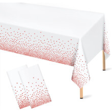 Rose Gold Polka Dot Disposable Tablecloths 2 pcs 54108 in