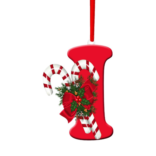 Julepynt i akryl med 26 bokstaver, 8 cm