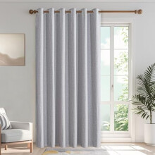 Custom-Size Blackout Curtains, 100% Light Blocking, Thermal Insulated, Grommet Top, Greyish White – Compatible with Standard Rods