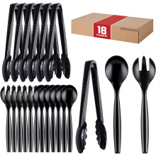 18-Piece Plastic Serving Utensil Set 10 inch