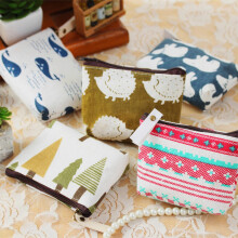 1x Muntportemonnee, kleine geldtas, kleine canvas portemonnee, portemonnee met rits, klein etui met rits, mini opbergtasje voor huishoudtextiel
