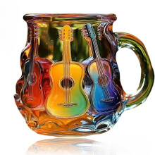3D Guitar Borosilicate Glass Mug 350ml