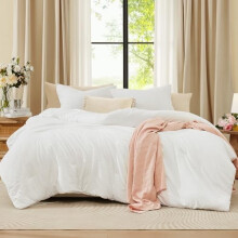 Queen Comforter Set White Soft Lightweight 3-Pc