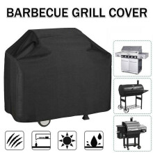 Vodotesný kryt na gril BBQ, kryt na gril, odolný voči prachu, proti ultrafialovému žiareniu na záhradnú terasu, čierny.