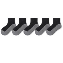 Kids Crew Socks Solid Color Winter Thickened Warmth Soft Running Socks Wicking Everyday Thermal Wear Non-Slip Kids Socks(Black,6-8 Years)