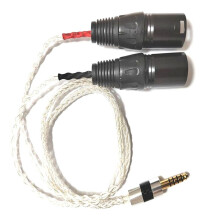 4.4mm Balanced Male to Dual XLR Male Audio Adapter Cable - High-Quality Sound Transmission 1.5m