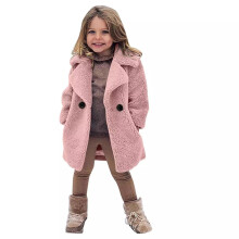 Abbigliamento per bambine Cappotto elegante per bambine Giacca invernale calda per bambini Trench a maniche lunghe con bottoni Cappotto lungo da