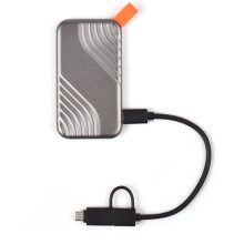 M.2 SSD 256GB Portable Metal Drive, Compatible with Computer/Mobile, USB 3.1, Stable Gray