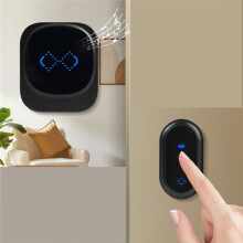 Wireless Home Welcome  Doorbell Self-Powered IP68 Waterproof 180M Remote with 38 Songs US Plug Black