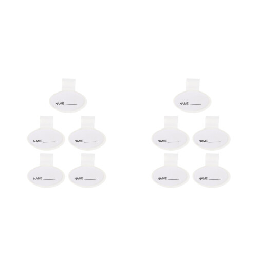 10St Handige Stethoscoop Id Clip Wit Plastic Dubbelzijdig Draagbaar 2