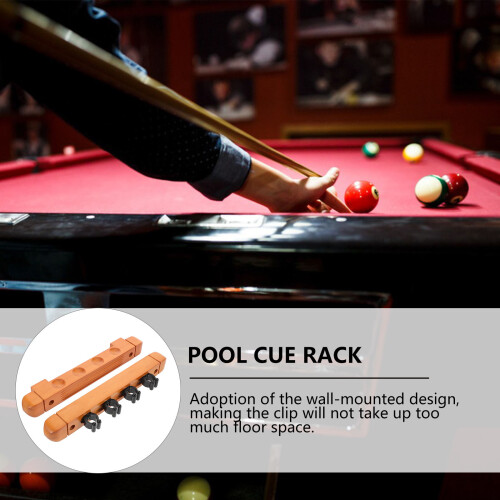2Pièces Support Mural Bois Pour Queue De Billard Rangement Décoratif 2