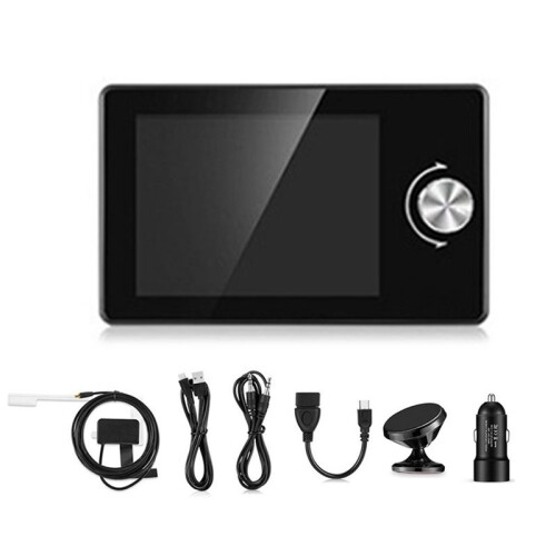 Receptor de Transmissão Digital DAB/DAB+ de 2,8 Polegadas com Transmissor FM, MP3, AUX para Carros Europeus - Display de Vídeo Colorido