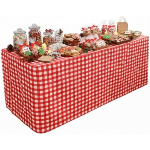 Fitted Square Tablecloth 34x34x30in 2-Pack Polyester