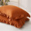 Queen Pillow Covers 20x30 in Caramel Ruffle Design 1