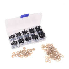 100pcs 6 8 9 10 12mm Mini Black Plastic Safety Eyes with Washers for Dolls Stuffed Animals Toys Accessories