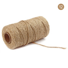 1 pieza de cuerda de algodón trenzada de múltiples hebras de color amarillo claro de 2 mm - Cuerda de macramé de 100 yardas para manualidades,