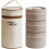 Conjunto de 3 recipientes térmicos para almoço, cor marrom, com bolsa. 1