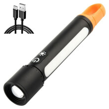 Lampe de Poche 3500 MAh, Batterie de Type C, Chargement avec Éclairage Latéral, Multifonction, Lumière Puissante, Camping