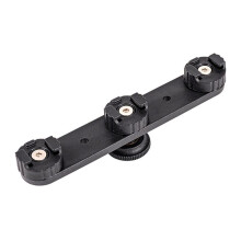1/4 Screw Hole Cold Shoe Bracket Vlog Expansion Bracket 3 Hot Shoe Adapter ,for Camera Tripod Cell Phone Clip