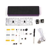 Elektronik-Bausatz zum Selbermachen, Digitaler RGB-Wecker mit Bunten LEDs, 4-Stellige Datums-/Temperaturuhr, Lötprojekt zum Üben, C