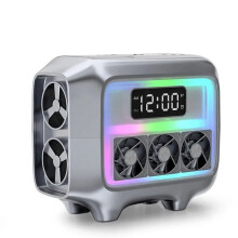 Haut-Parleur Haut-Parleur Stéréo Chargeur Sans Fil Pad Lumière LED Réveil Station de Charge Rapide pour Smartphone B