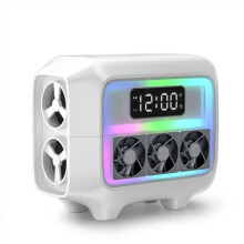 Speaker Stereo Loudspeaker Wireless Charger Pad Led Light Alarm Clock Fast Charging Station for Smartphone A