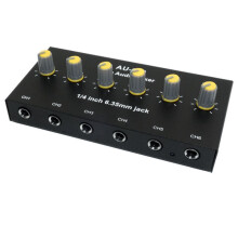 6-Kanal-Audiomixer, Kopfhörer-Mikrofon, Mikrofon-Verstärker, Hub-Verteiler, 6,35 mm Klinkenstecker, 1/4 TRS-Verstärker