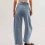 Γυναικείο τζιν παντελόνι Baggy Wide Leg για γυναίκες, με ψηλή μέση, κοντό τζιν με τσέπες, 4