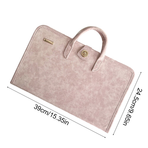 Capa para laptop em couro PU rosa aveludado de 15,6 a 16 polegadas 2
