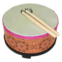 M MBAT 10 Inch Alto Drum Drumsticks Mid-Range Drum Tambourine with Sheepskin and Solid Wood Orff Percussion Instrument