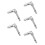 5Pièces Joint Metal Cric Double Orientation Horizontale Argent 10