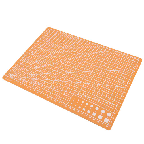 3Pièces Tapis De Couture Gravure Double Face A4 Orange En PP 1
