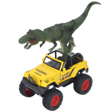 Set di camion dei dinosauri con suoni e luci, 12,5 cm, giallo