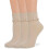 Damen-Rüschen-Knöchelsocken, einfarbig, mit Umschlagbündchen, 3 Paar 2
