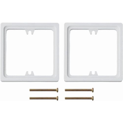 Vit ABS-uttagsdistans 10 mm 2-pack med skruvar 1