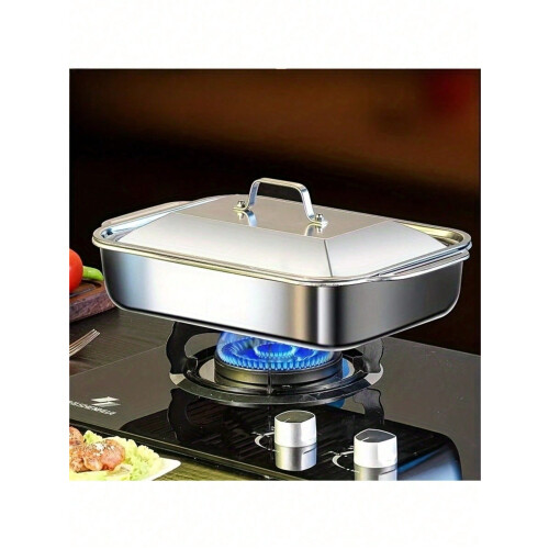Edelstahl-Backbleche mit Deckel, 2er-Pack 1