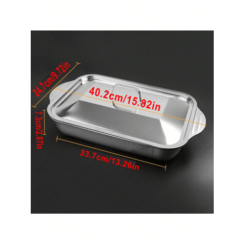 Edelstahl-Backbleche mit Deckel, 2er-Pack 2