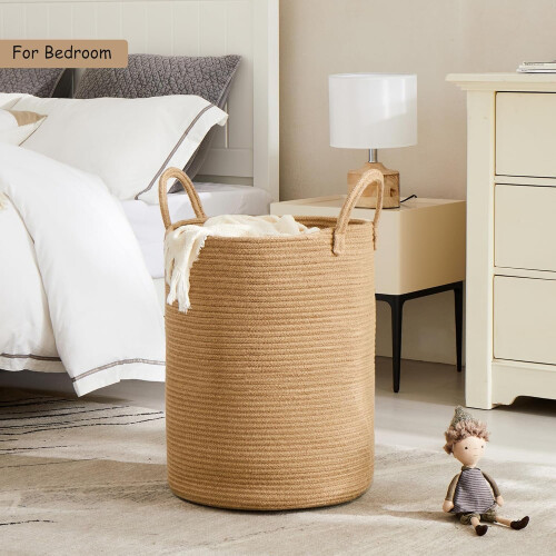 62L Jute Laundry Hamper Basket 1