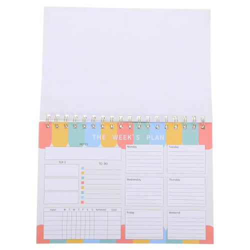 3Pièces Cahier Planning Hebdomadaire Multi Couleur Couverture Rigide 2