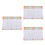 3Pièces Cahier Planning Hebdomadaire Multi Couleur Couverture Rigide 10