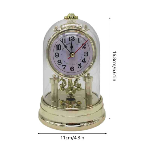 Retro Round Desk Clock in Silver or Gold 2