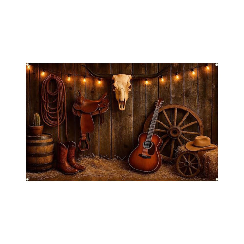 Western cowboy feestachtergrond 6x13ft 1