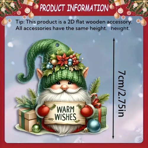 Gnome julepynt i træ, 48 stk. 1