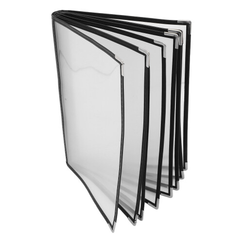2Pcs Tear-Resistant Transparent Menu Holder with Flexible Page Binders 1