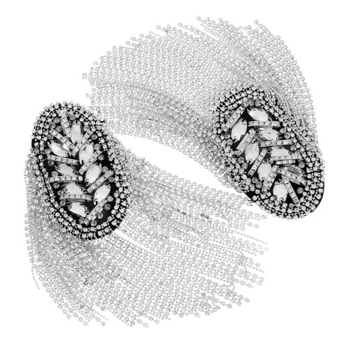 8Stk Fransen Schulter Abzeichen Mit Strass Für DIY 1