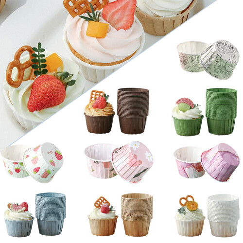 Συσκευασία 50 θηκών για cupcakes σε σχήμα τουλίπας, ανθεκτικές στο λάδι 2