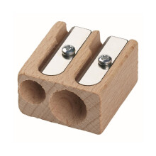 Mobius & Ruppert (M+R) Double Hole Wooden Sharpener (Model 0402, 8.2mm & 11.2mm)