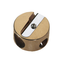 Mobius & Ruppert (M+R) Brass Round Double-Hole Pencil Sharpener – For Standard & Jumbo Pencils, German Made